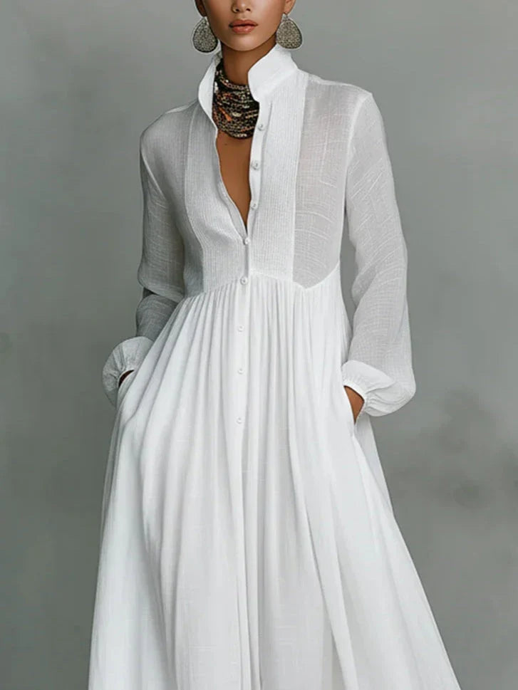 Alma Robe Maxi Intemporelle à Col Élégant