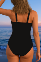 Aqua Queen | Traje de baño de lujo con escote cruzado y estampado multicolor