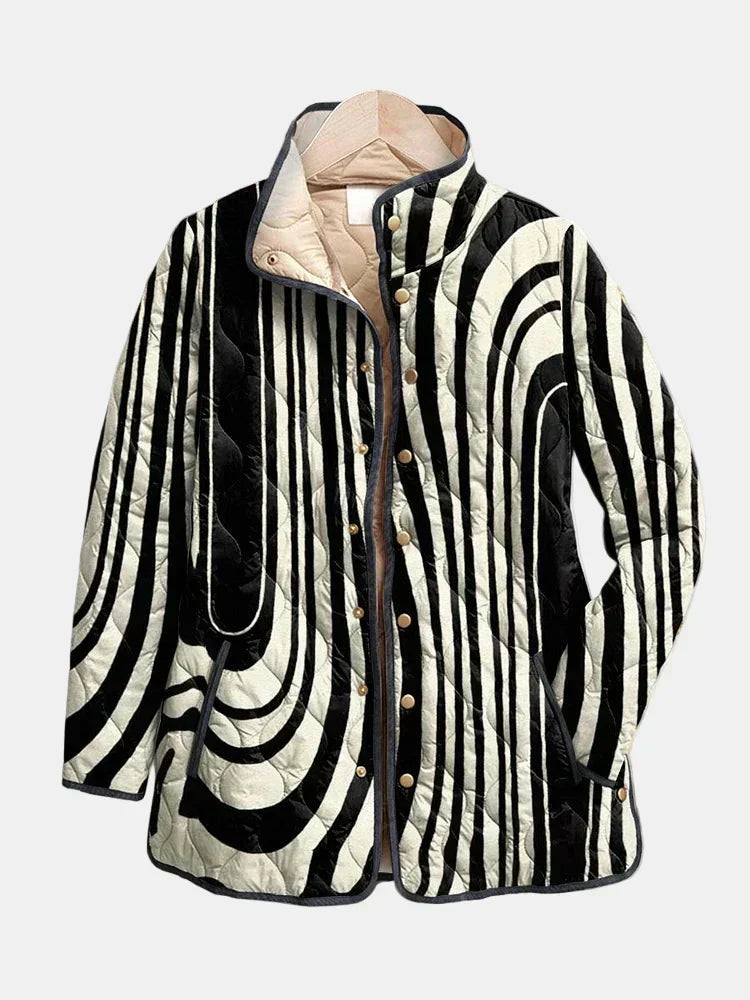 DELACROIX | Sylvie Zebra Graphic Quilted Jacket
