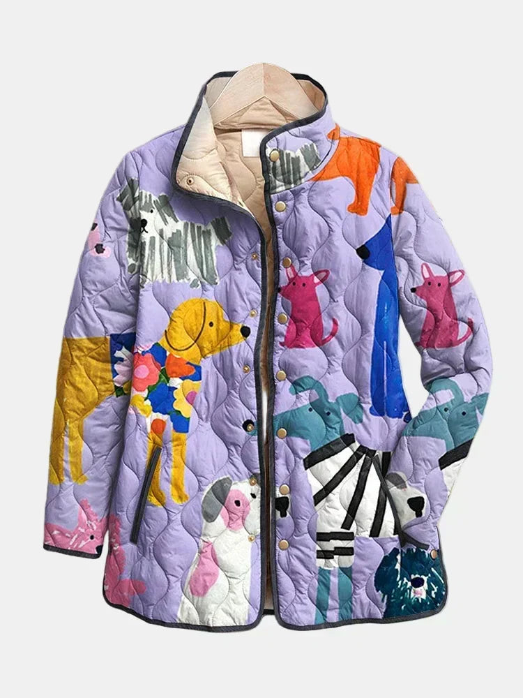 DELACROIX | Michèle Little Dogs Quilted Jacket