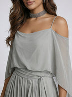 Isabela | Conjunto Fluido Gris con Top y Pantalón