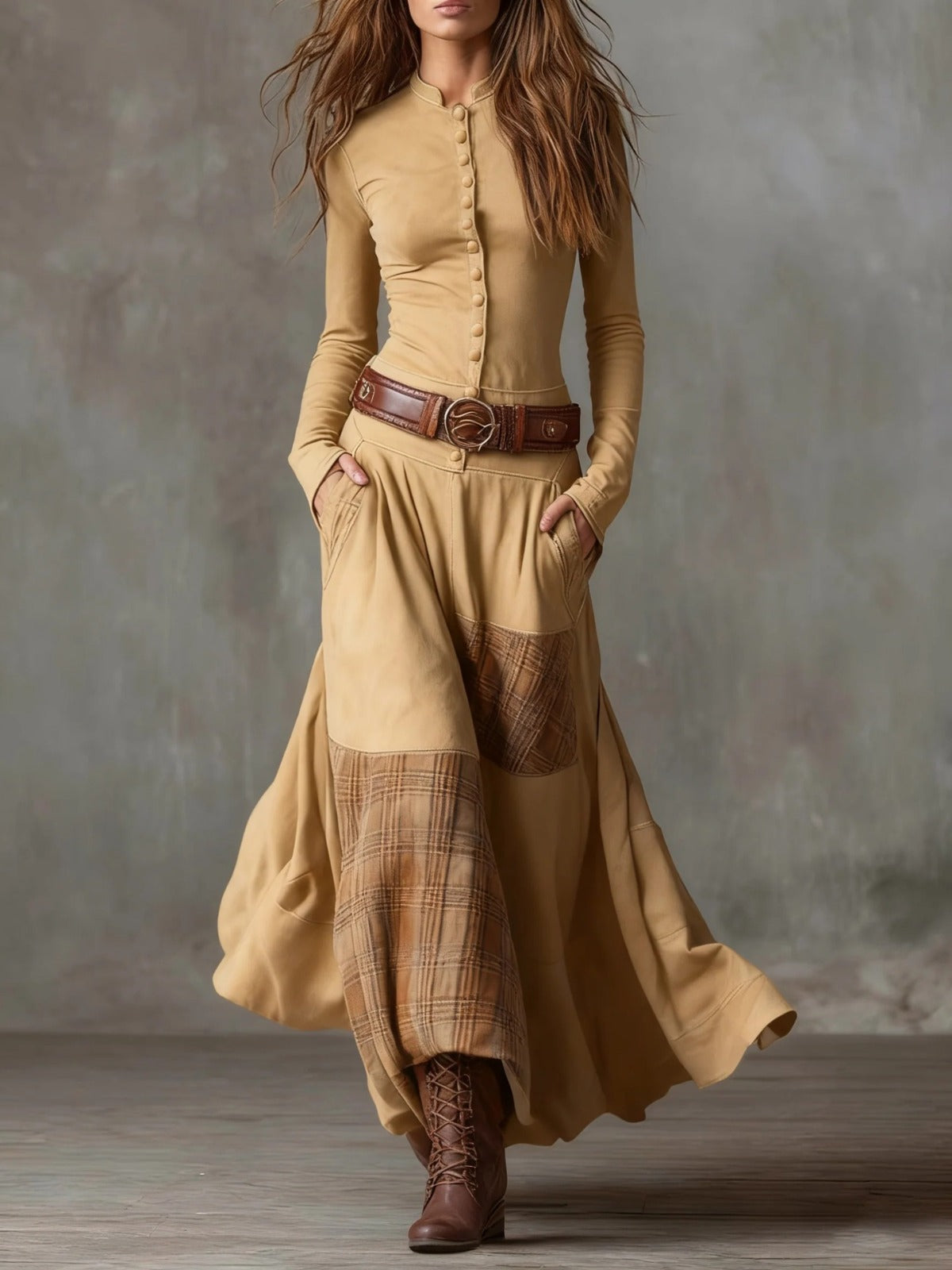 Vestido Ximena en color camel