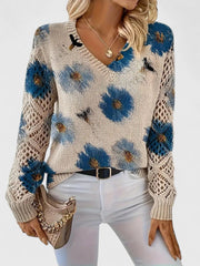 Maillot chic à imprimé floral et manches bouffantes