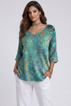 Bruna | Blusa fluida elegante con estampado refinado