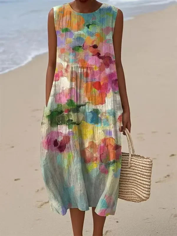 Jasmine | Vestido Maxi de Acuarela de Corte A