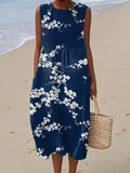 Imani | Vestido Maxi Sin Mangas con Estampado de Flores de Cerezo