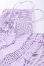 Nina | Vestido Midi Halter Plisado Lavanda