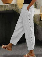 Linaya - Pantalones a Rayas con Botones