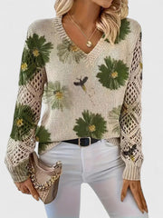 Maillot chic à imprimé floral et manches bouffantes