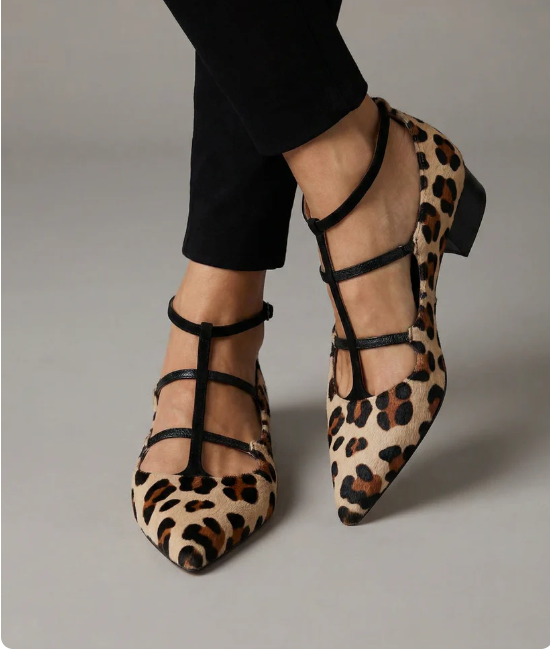 Franca | Women's Heels with Leopard-Print Strap