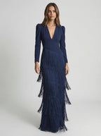 Salvia | Vestido con flecos