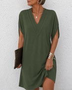 Valentina | Vestido Midi con Escote en V y Detalle Cruzado