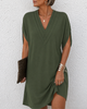Valentina | Robe midi à col en V et détail croisé