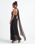 Alessia |  Vestido Maxi de Lunares Negro