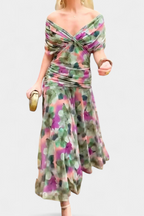 Alondra Vestido Largo con Estampado Floral Fantasía y Escote en V