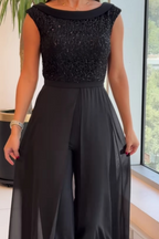 Alessia | Mono Largo Negro con Lentejuelas