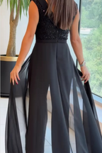 Alessia | Mono Largo Negro con Lentejuelas