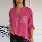 Blusa Negra con Detalles Brillantes de Corte Fluido