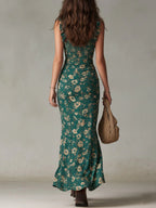 Zara | Vestido maxi boho retro con mangas fluidas y abertura lateral para Mujer