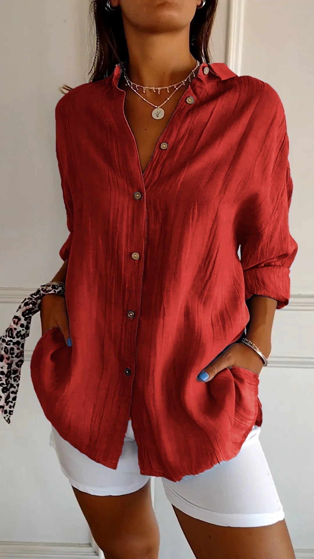Classic Pleated Blouse for Women – Elegant Style