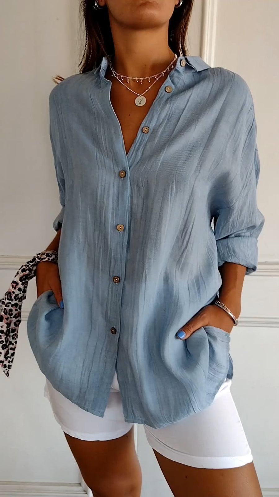 Classic Pleated Blouse for Women – Elegant Style