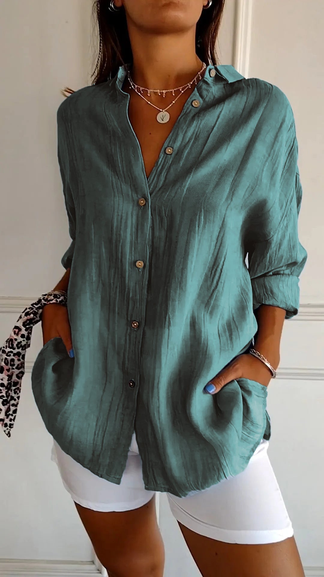 Classic Pleated Blouse for Women – Elegant Style