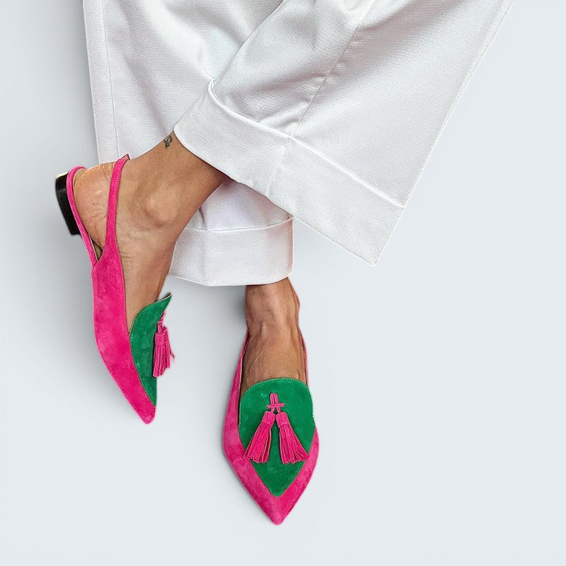 Loredana | Women's Fringed Ballet Pumps with Strap