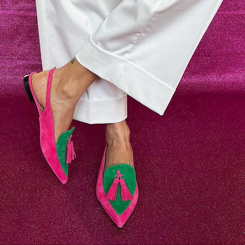 Loredana | Women's Fringed Ballet Pumps with Strap