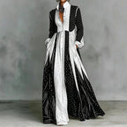 Serafina Robe Maxi Bicolore à Pois