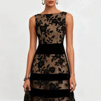 Odette Robe Midi en Tulle Brodé Floral