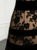 Odette Robe Midi en Tulle Brodé Floral