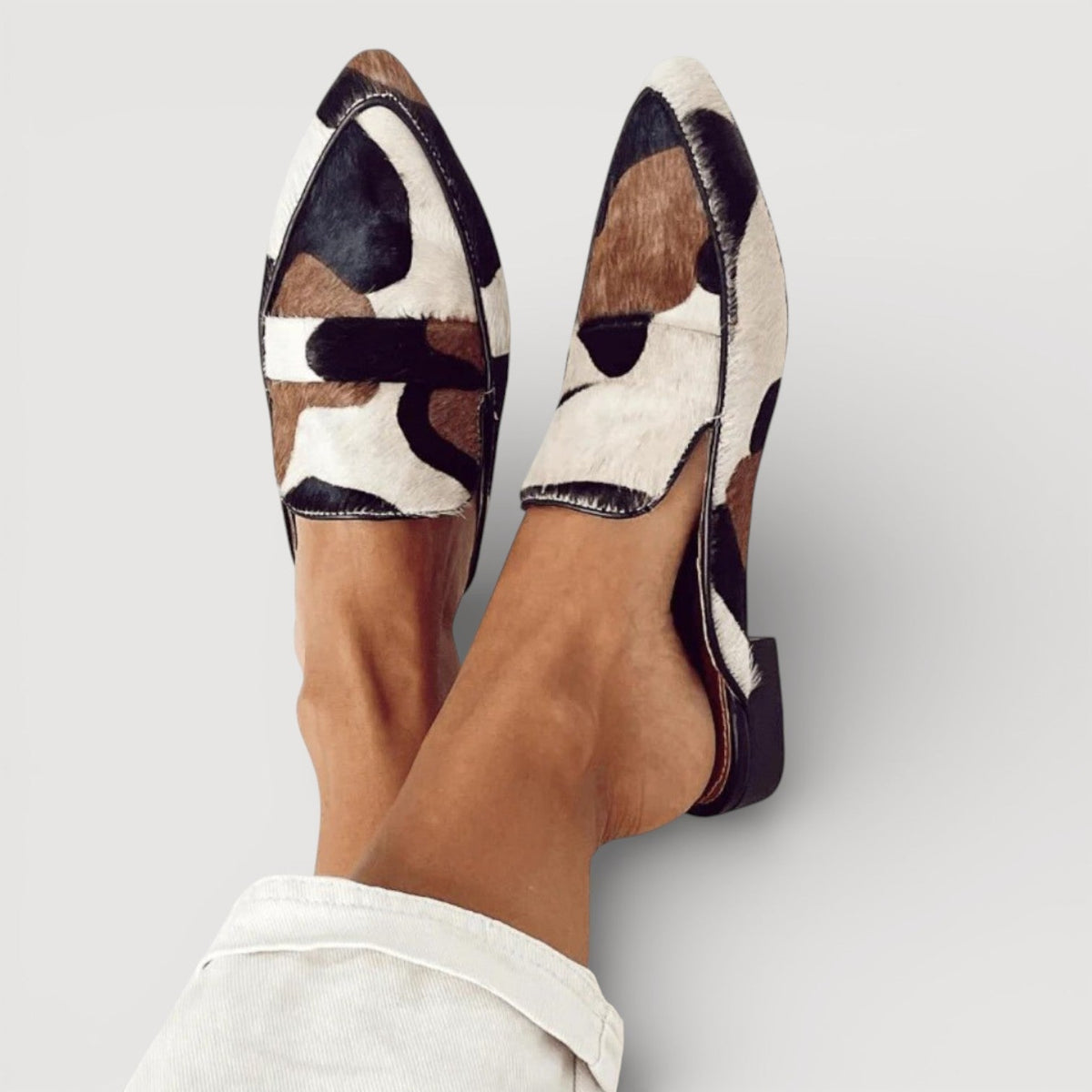 Maria | Women's Cow-Print Loafers