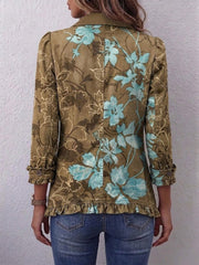 Guadalupe | Vintage Boho Ombré Floral Ruffle Jacket