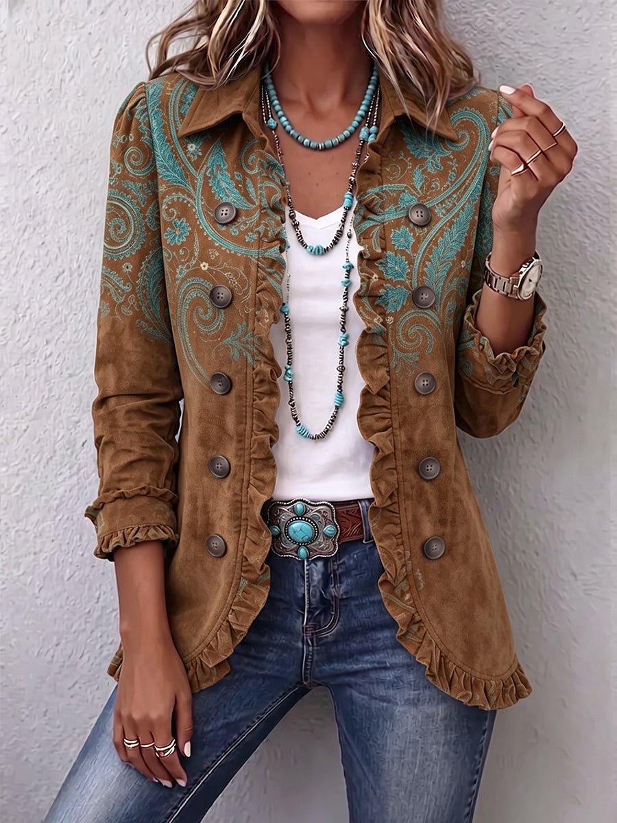 Aurora | Paisley Print Ruffle Jacket