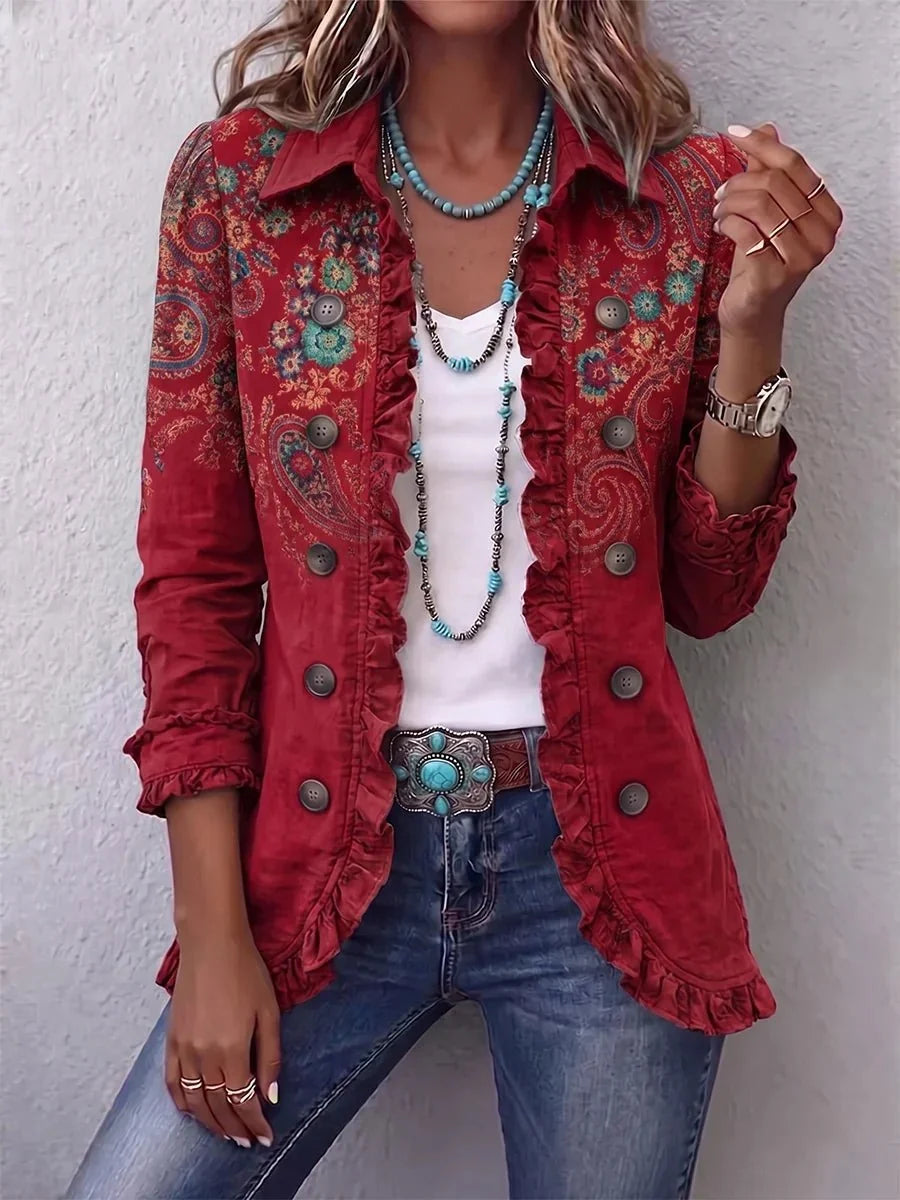 Julia | Boho Paisley Ruffle Jacket