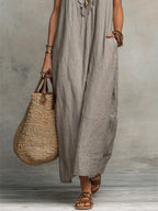 Camelia Robe Maxi Bohème à Encolure en V