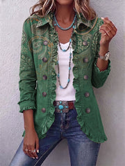 Montserrat | Boho Paisley Print Ruffle Jacket