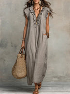 Camelia Robe Maxi Bohème à Encolure en V