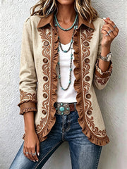 Blanca | Vintage Boho Floral Ruffle Jacket