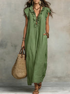 Camelia Robe Maxi Bohème à Encolure en V