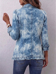 Lorena | Vintage Boho Botanical Print Ruffle Jacket