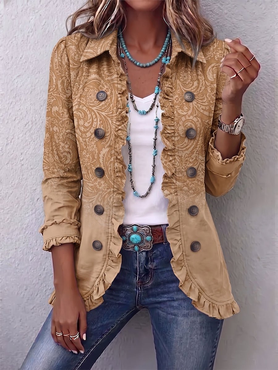 Fernanda | Western Print Ruffle Jacket