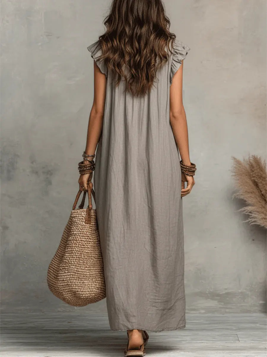 Camelia Robe Maxi Bohème à Encolure en V