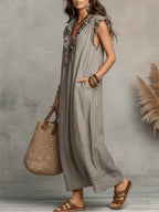 Camelia Robe Maxi Bohème à Encolure en V
