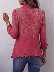 Manuela | Vintage Paisley Print Ruffle Jacket