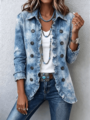 Lorena | Vintage Boho Botanical Print Ruffle Jacket