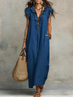 Camelia Robe Maxi Bohème à Encolure en V