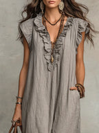 Camelia Robe Maxi Bohème à Encolure en V