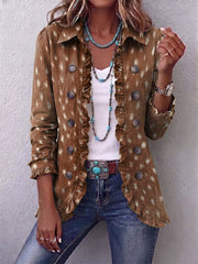Salomé | Boho Animal Print Ruffle Jacket