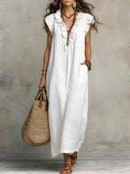 Camelia Robe Maxi Bohème à Encolure en V